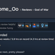 Steam review for God of War on PC reading "bloodborne next pretty please?"
